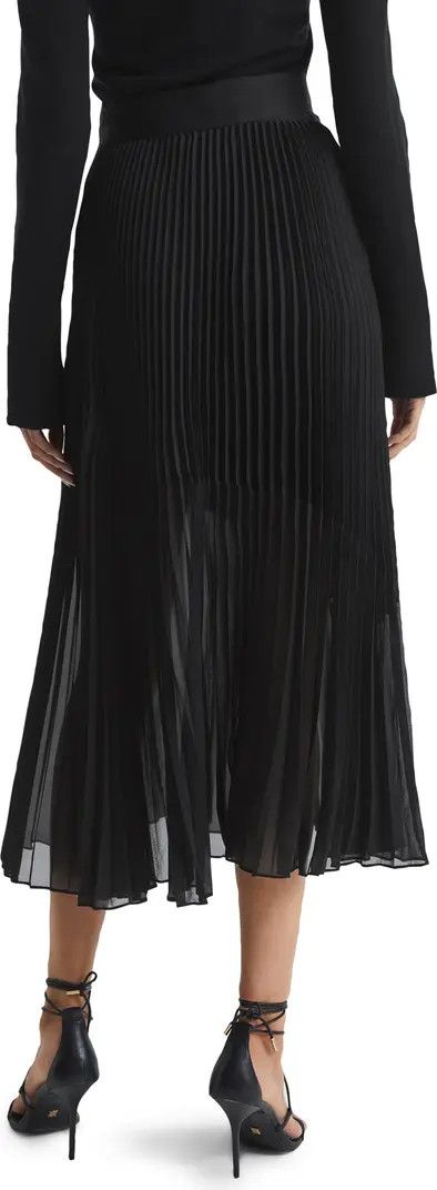 Reiss Anya Belted Pleated Midi Skirt | Black Skirt Skirts | Business Casual Outfits | Nordstrom