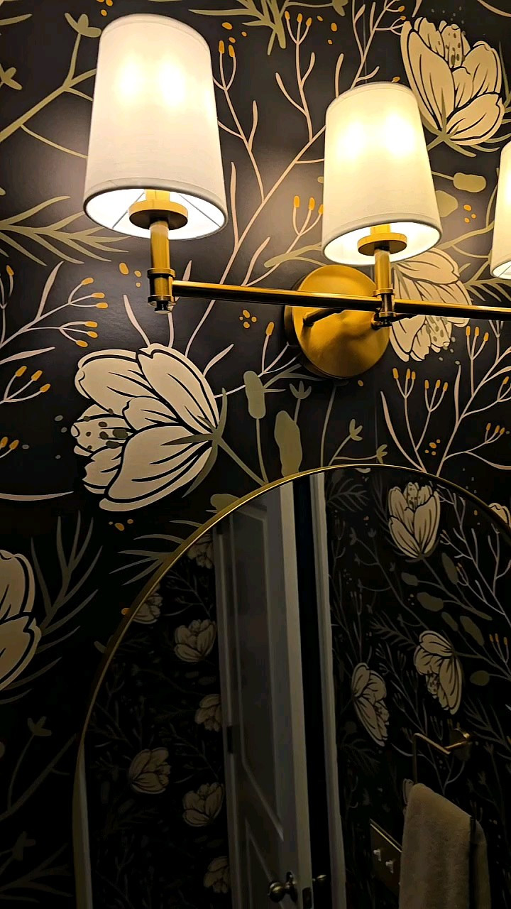 Final Guest Bathroom Glow Up Reveal! Had so much fun adding this dark floral peel and stick wallpaper from on decor. The finishing touches made it all come together. Bathroom Upgrade | Peel and Stick Wallpaper | Bathroom Update | Builder Grade Glow Up | Small Bathroom Inspo

#LTKHome #LTKStyleTip