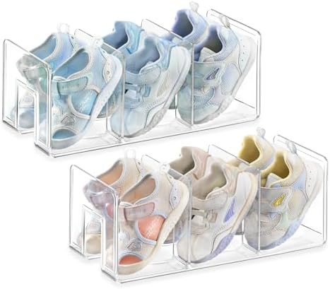 HBlife Widened 4.17 Inch Clear Acrylic Kids Shoe Rack for Closet Organizers and Storage, Small Sh... | Amazon (US)