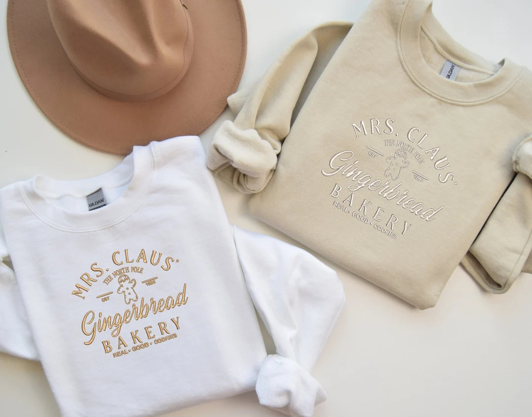 Embroidered Mrs Claus Gingerbread Bakery Sweatshirt Funny - Etsy | Etsy (US)