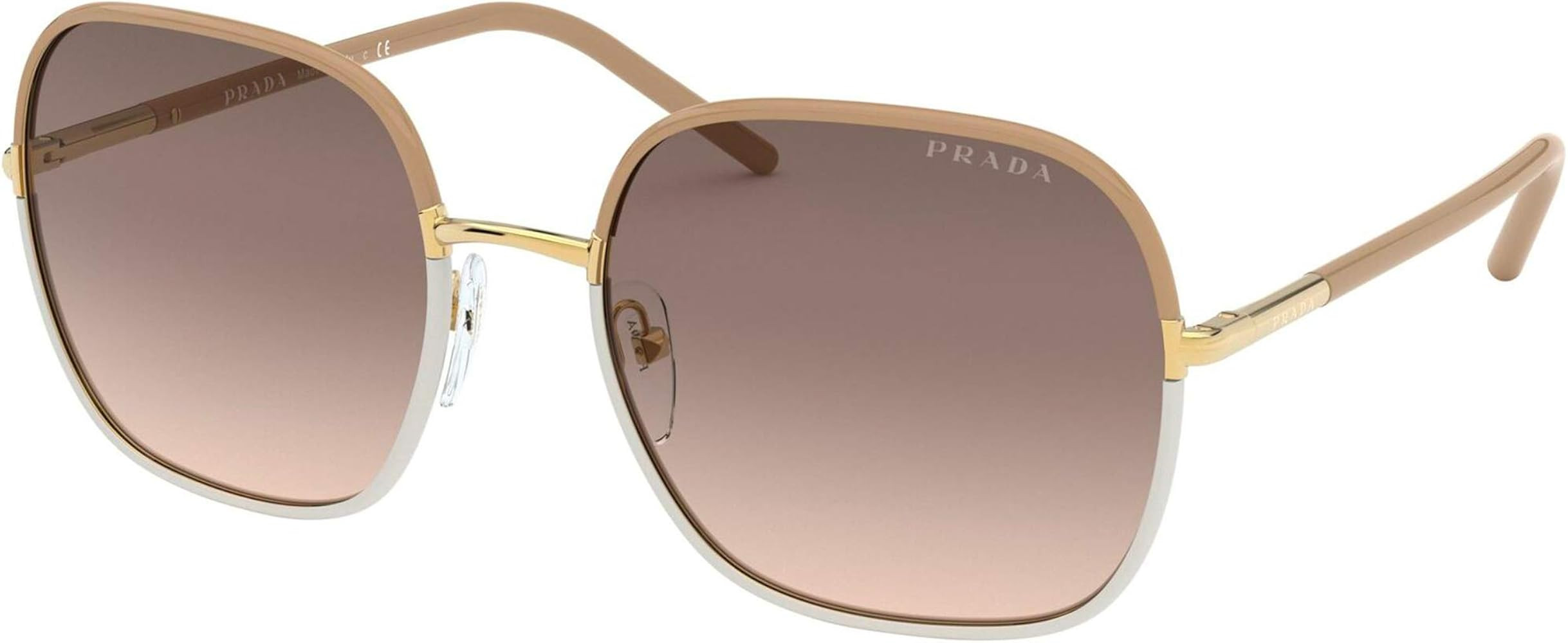 Prada 0PR67XS Beige/White/Light Brown Gradient Light Grey/White One Size | Amazon (US)