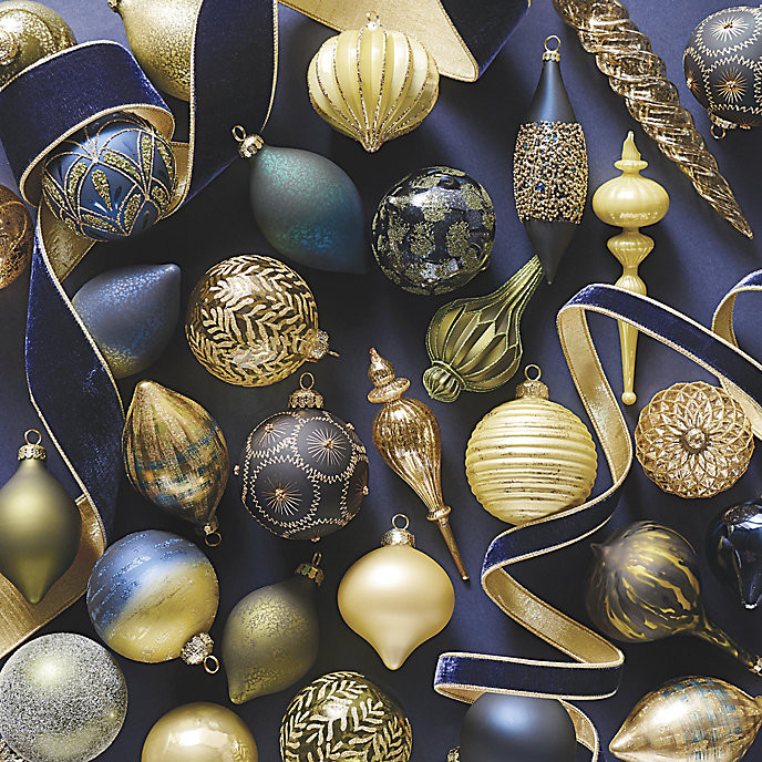 Midnight Magic Ornament Collection with Handcrafted Glass & Glitter Accents | Frontgate