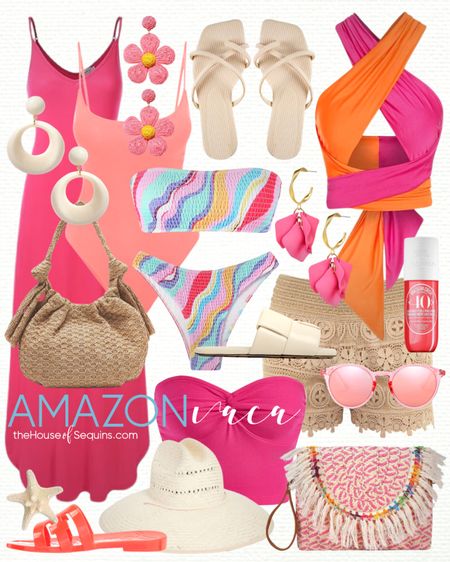 Shop these Amazon Vacation Outfit and Resortwear finds! Summer outfit Beach travel outfit, raffia clutch, crochet shorts, maxi dress, bikini, swimsuit coverup, tube top, sun hat, straw hat, straw bag, Bottega slide sandals, Sam Edelman jelly slides and more!

#LTKTravel #LTKSwim #LTKShoeCrush