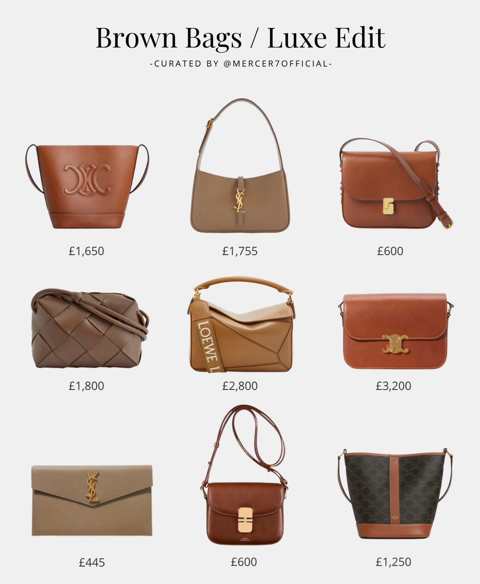 A highly requested edit of brown/tan bags! Here is a selection of the latest luxury styles, a perfect edition to any neutral toned outfit.

Luxury Bags, Brown Bags, Neutral Tones, Tonal Outfits, Autumnal Style, Bucket Bag, Crossbody Bag

#LTKstyletip #LTKSeasonal #LTKFind
