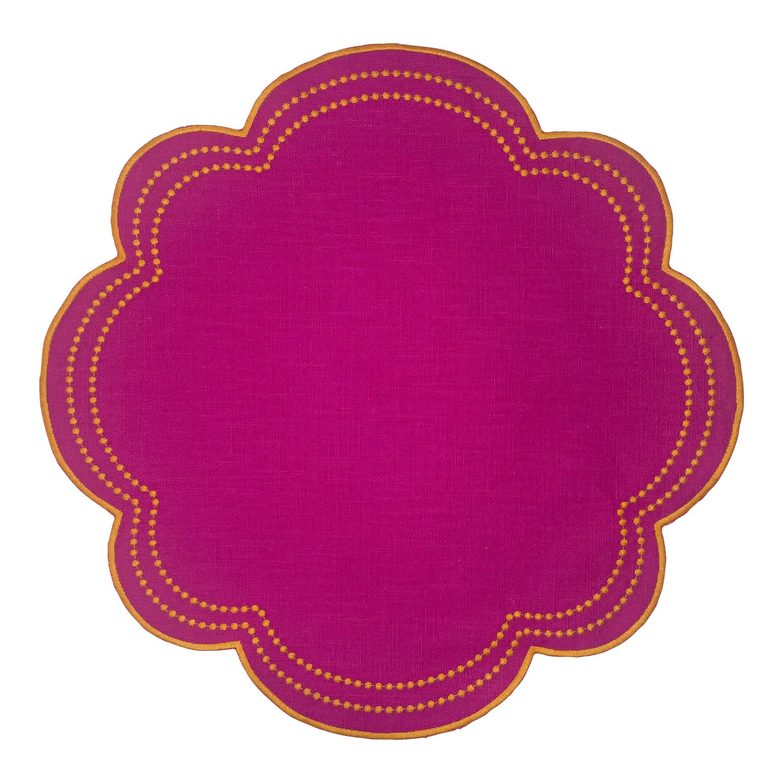 HMA Decor Hot Pink Daisy Placemats, Set of 8 | Chairish