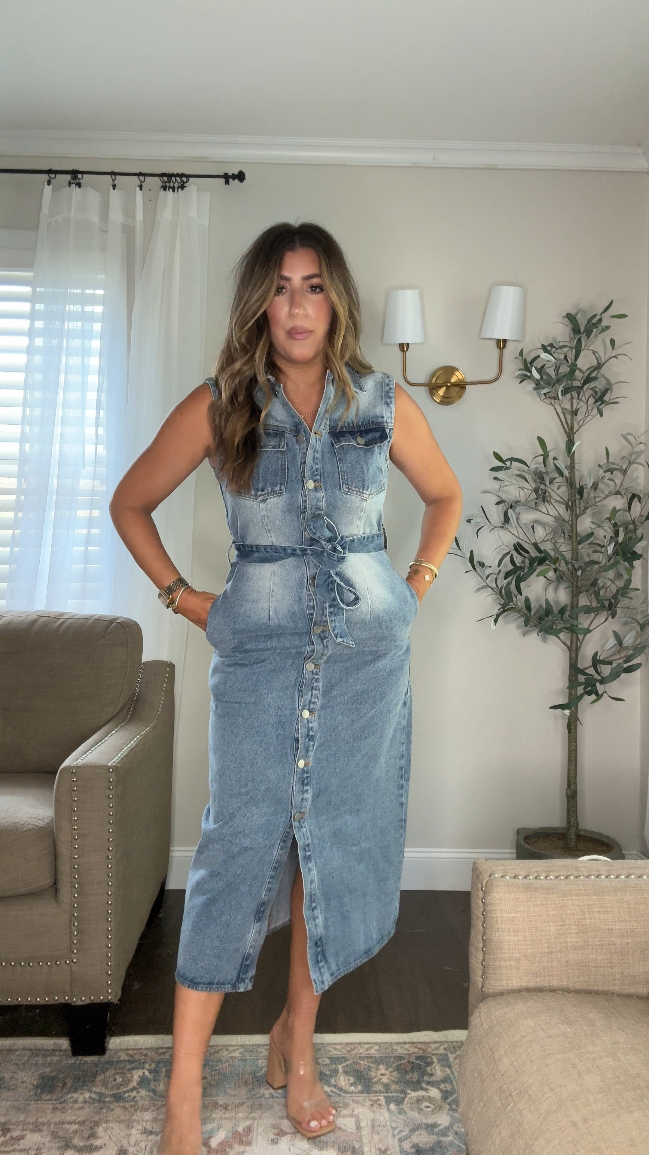 Denim dress good to wear to work, casually or country concert! Wearing med. use my code Lauren30June for 30% OFF! Xx

#LTKStyleTip #LTKSeasonal #LTKFindsUnder50