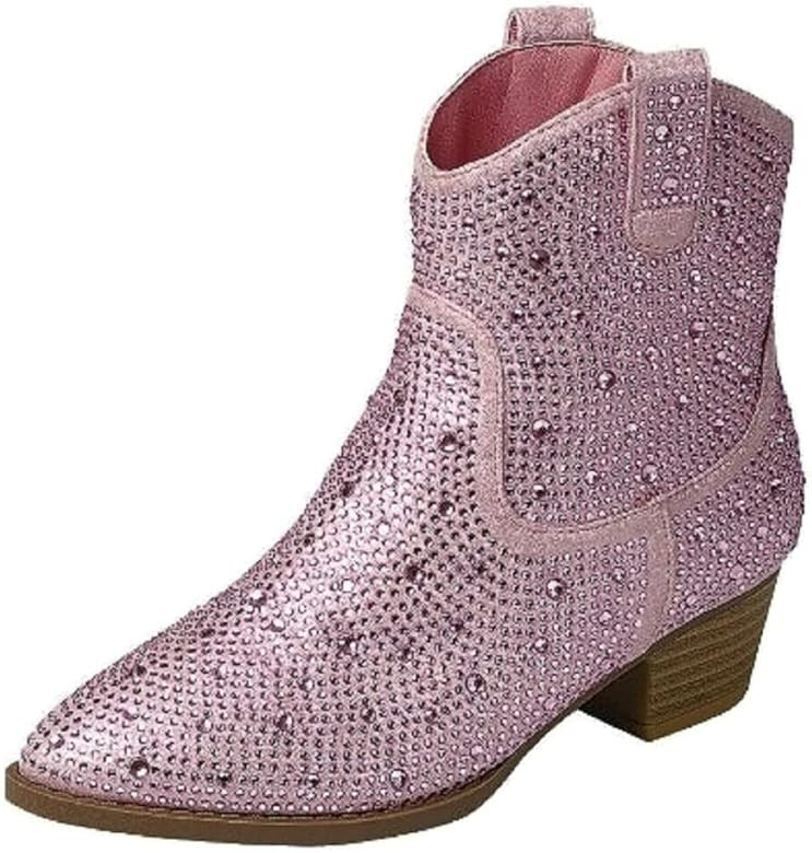 TruFox Kids Rhinestone Western Cowboy Booties | Amazon (US)