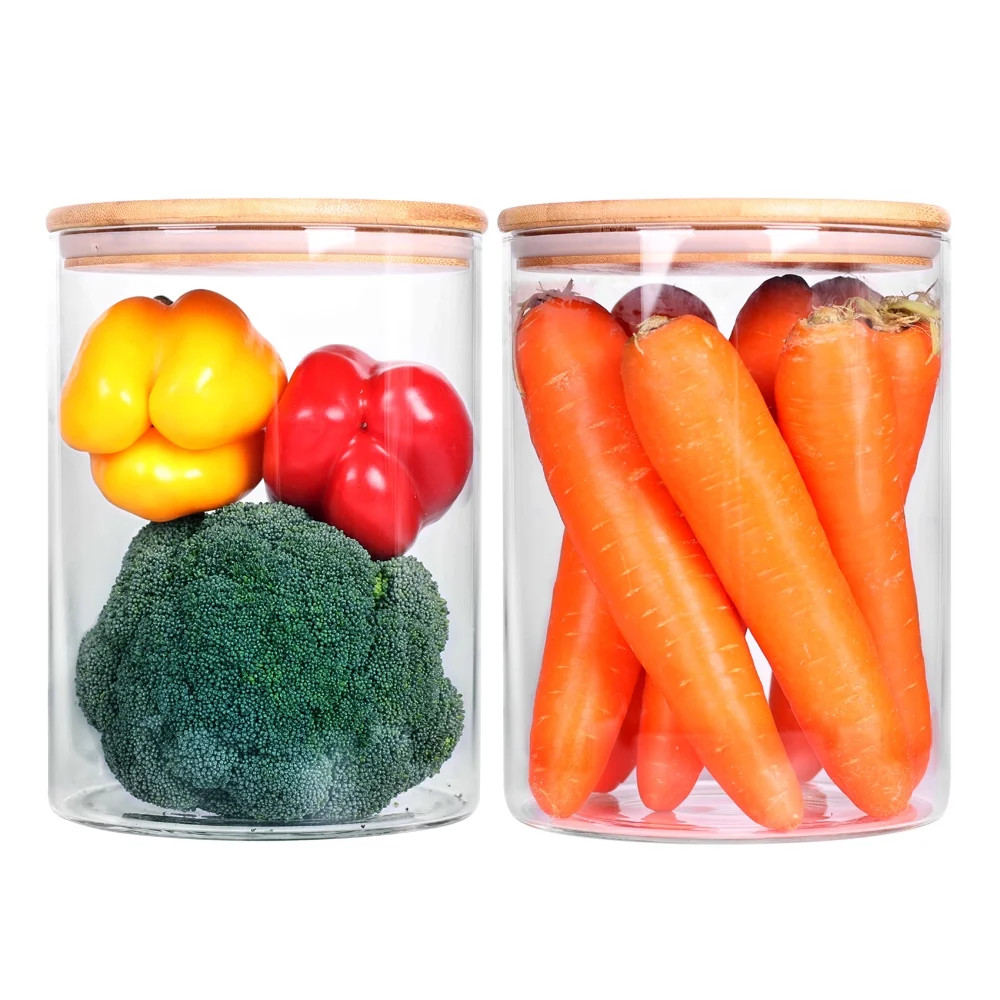 Set of 2 Large Glass Food Storage jar, 100 FL OZ (3000ml) Glass Flour Canister with Airtight Bamb... | Walmart (US)
