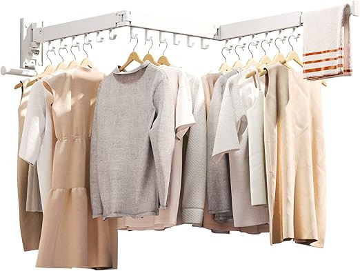 Clothes Drying Rack,Laundry Drying Rack Wall Mount, Wall Mounted Clothes Rack,Retractable,Collaps... | Amazon (US)