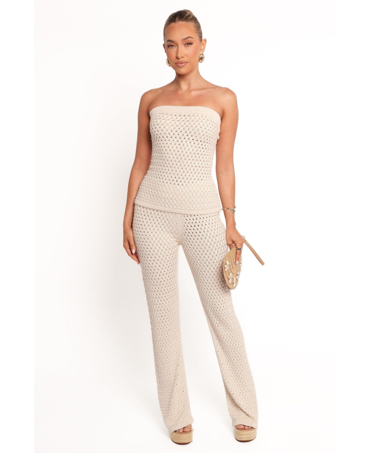 Petal and Pup Women's Fonte Knit Pants - Beige | Macy's