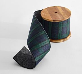 Blue Plaid Ribbon Garland | Pottery Barn CA