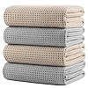 POLYTE 430 GSM Microfiber Oversize Quick Dry Lint Free Bath Towel, 60 x 30 in, 4 Pack (Waffle Wea... | Amazon (US)