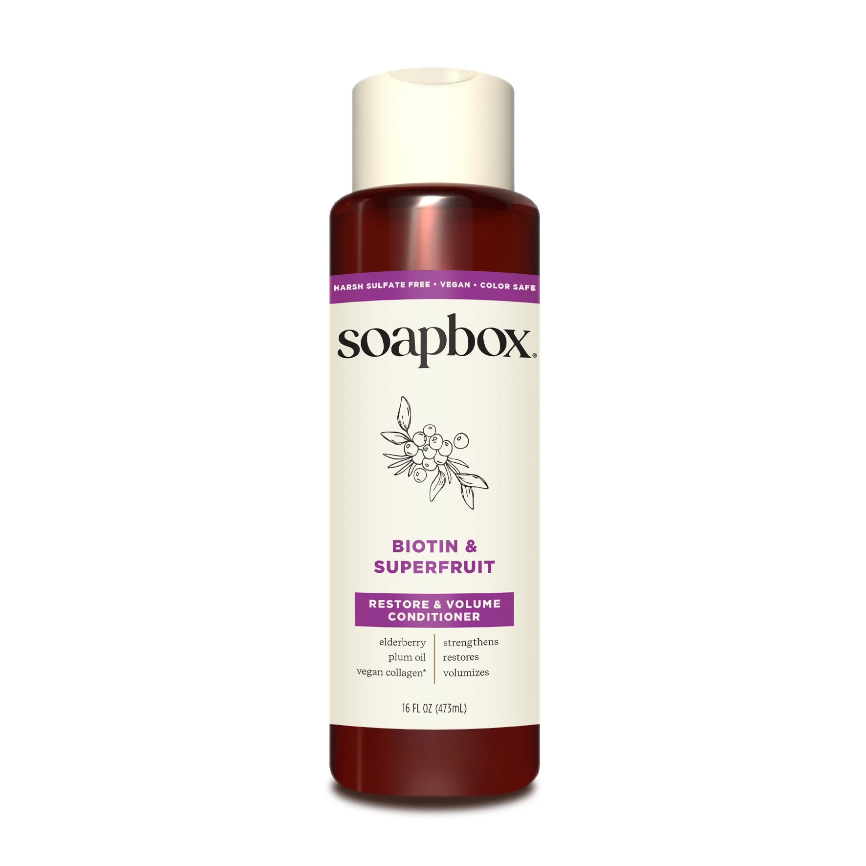 Soapbox Biotin & Superfruit Volumizing Conditioner with Elderberry and Plum Oil, 16 fl oz | Walmart (US)