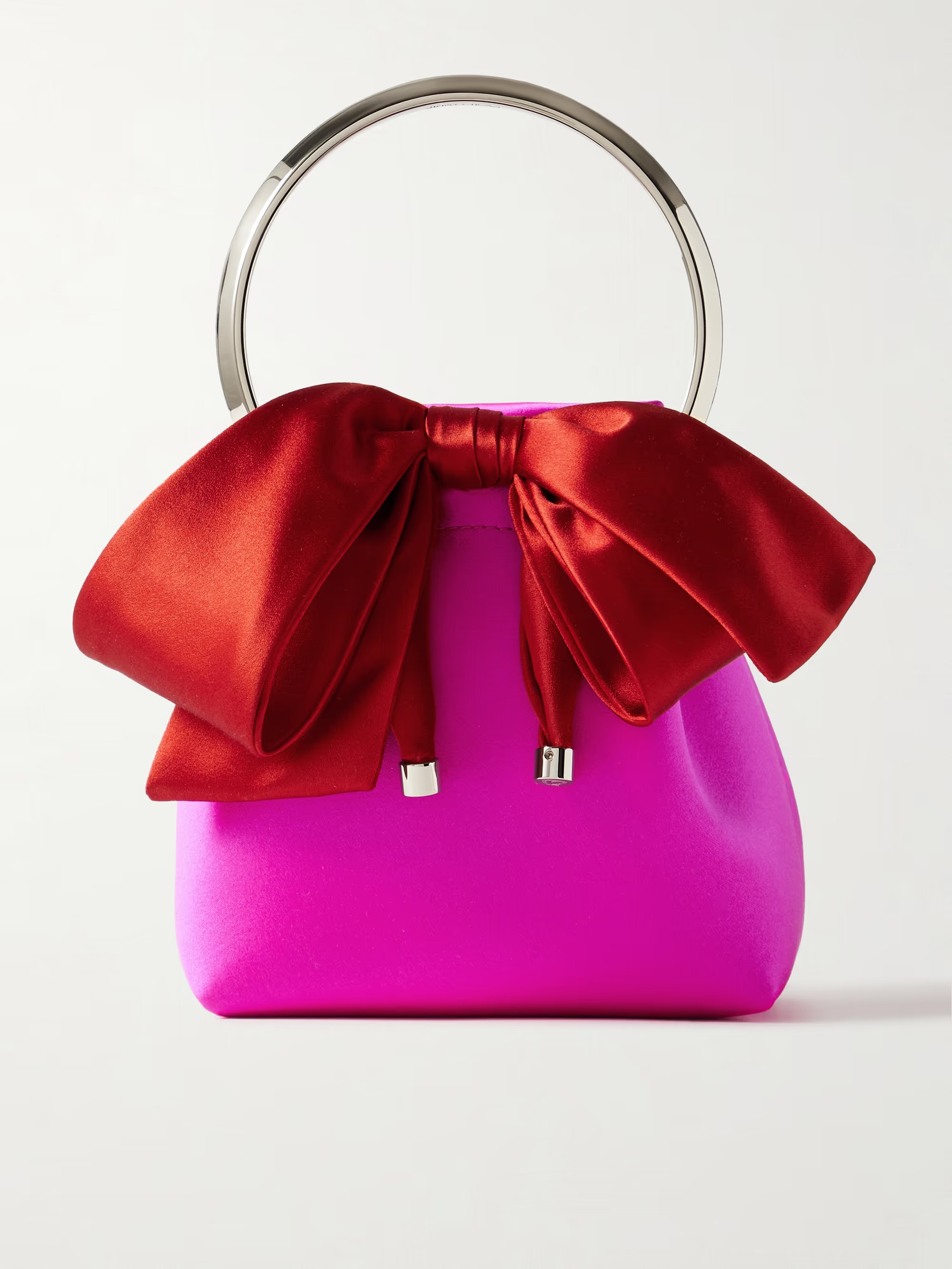 Bon Bon bow-embellished two-tone satin bucket bag | NET-A-PORTER (US)