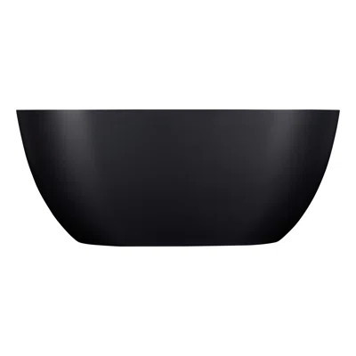 Catino 66" Solid Surface Soaking Freestanding Tub - Matte Black | Wayfair North America