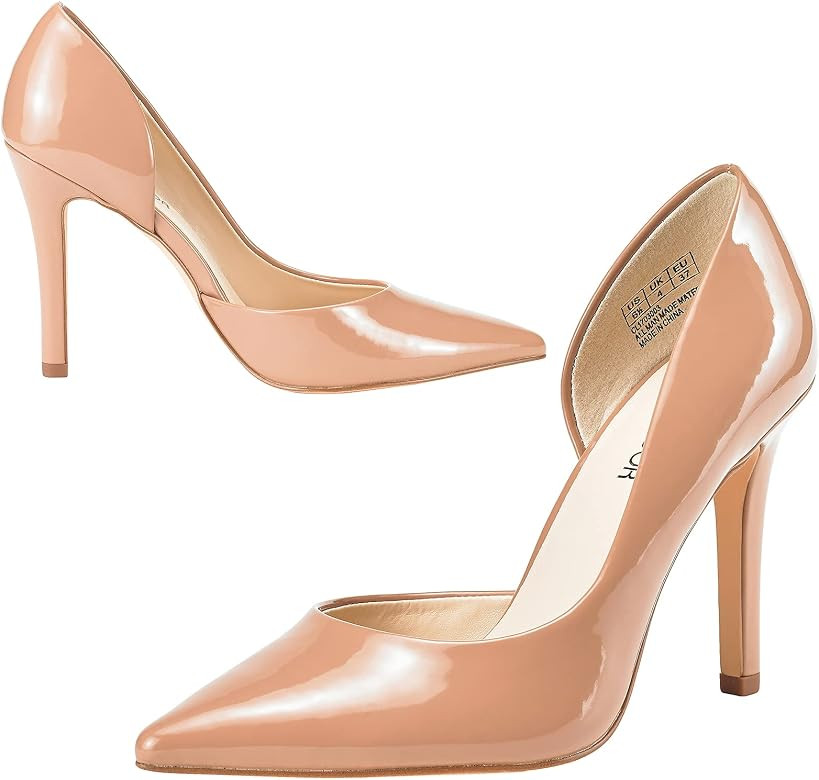 JENN ARDOR Women's Pumps High Heels for Women Slip-on Dress Pump Pointed Toe Fall Heel Classic Fa... | Amazon (US)