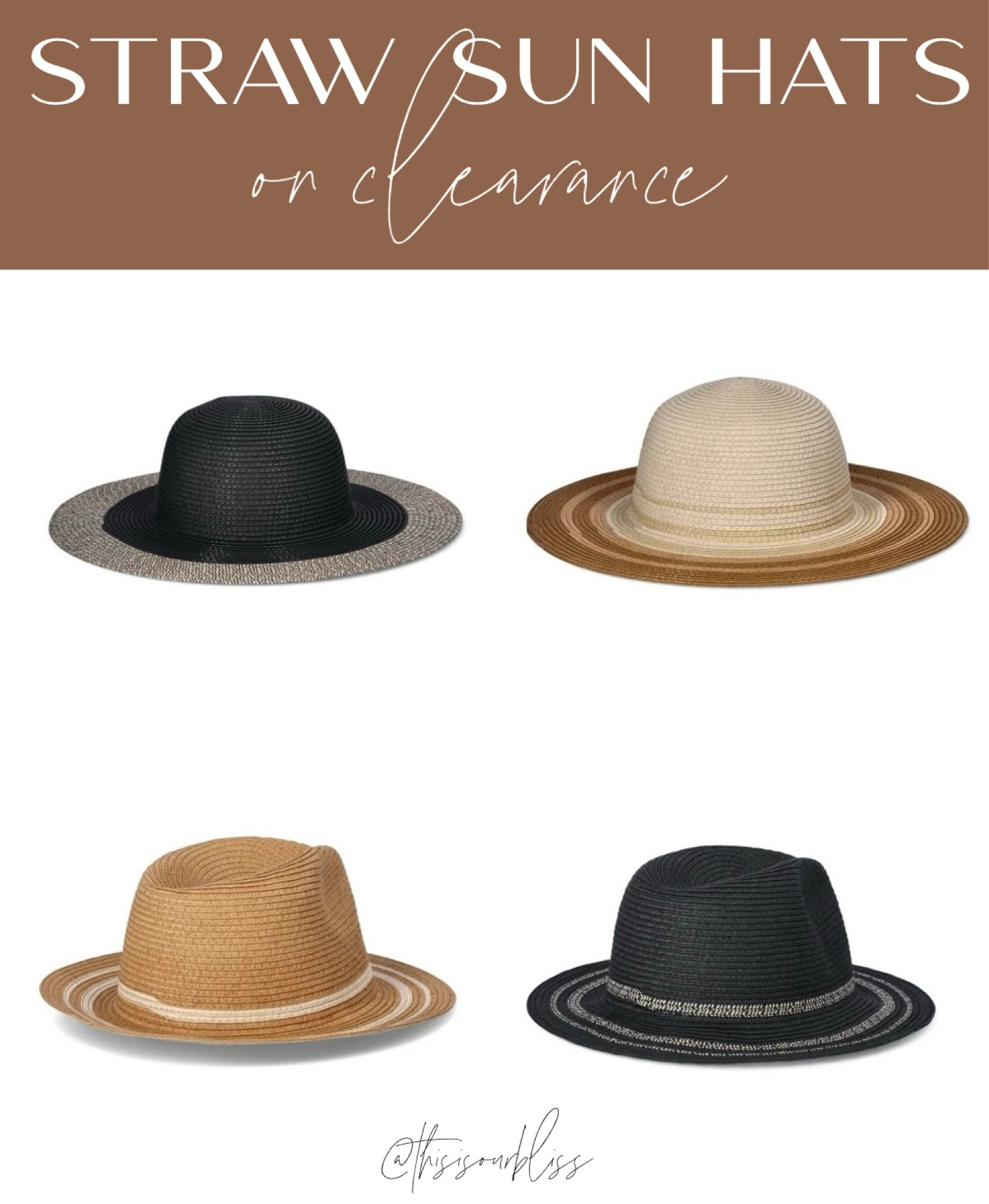 Straws sun hats on clearance for only $2! I’m not sure if it’s a glitch or what! Grab them now before they are gone! I ordered all 4!

Vacation style, vacation outfit, spring break outfit, beach hat, beach vacation outfit idea, Walmart fashion 

#LTKFindsUnder50 #LTKSaleAlert #LTKOver40