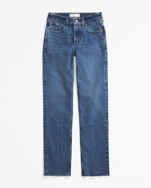 Women's Mid Rise 90s Straight Jean | Women's Bottoms | Abercrombie.com | Abercrombie & Fitch (US)