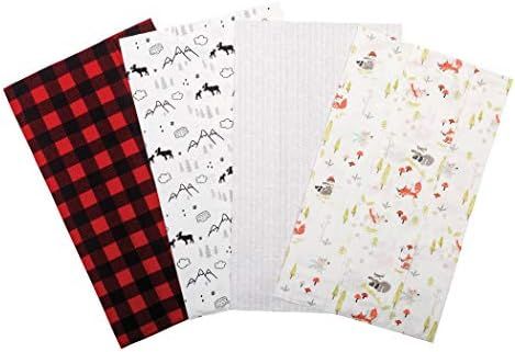 Trend Lab Flannel Burp Cloth Set, Buffalo Check Woodland, (Pack of 4) | Amazon (US)
