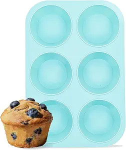 CAKETIME Jumbo Muffin Pan, 6 Cup Silicone 3.5 Inch Large Muffin Tin for Baking Giant Homemade Muf... | Amazon (US)