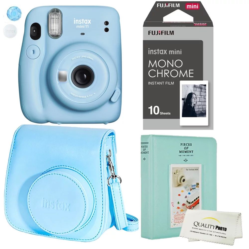 Fujifilm Instax Mini 11 Sky Blue Instant Camera Plus Original Fuji Case, Photo Album and Fujifilm... | Walmart (US)