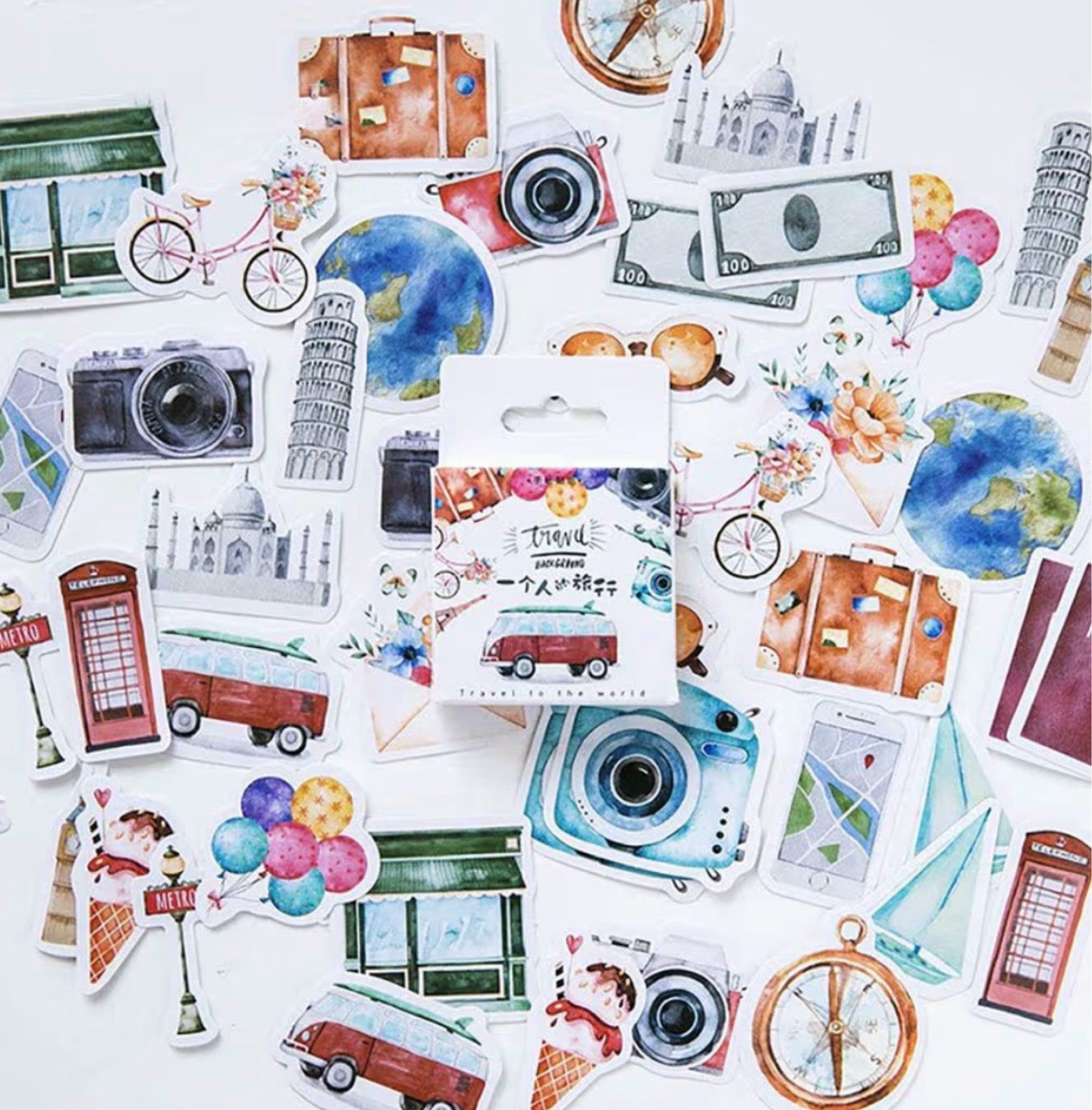 Scrapbook Stickers / Travel / Coffee / Matcha / Sushi