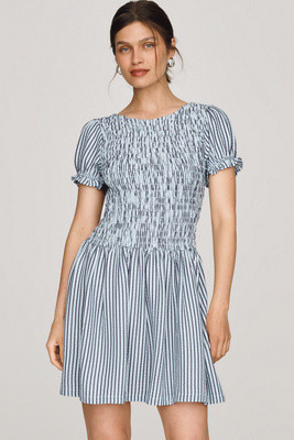 Margie Smocked Stripe Mini Dress | Anthropologie (US)