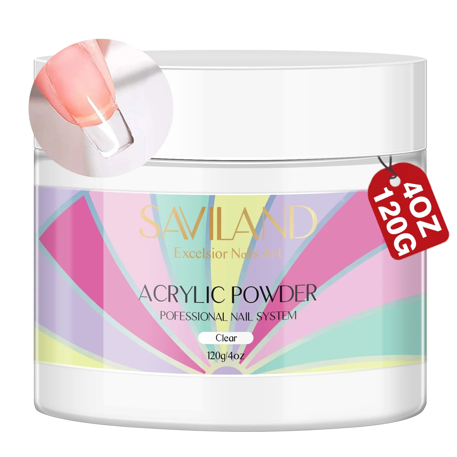 Saviland Clear Acrylic Powder - 120g Big Capacity Acrylic Nail Powder for Nail Extensions | Walmart (US)