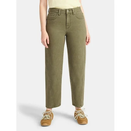 Time and Tru Women's High Rise Barrel Jeans, Sizes 0-20 | Walmart (US)