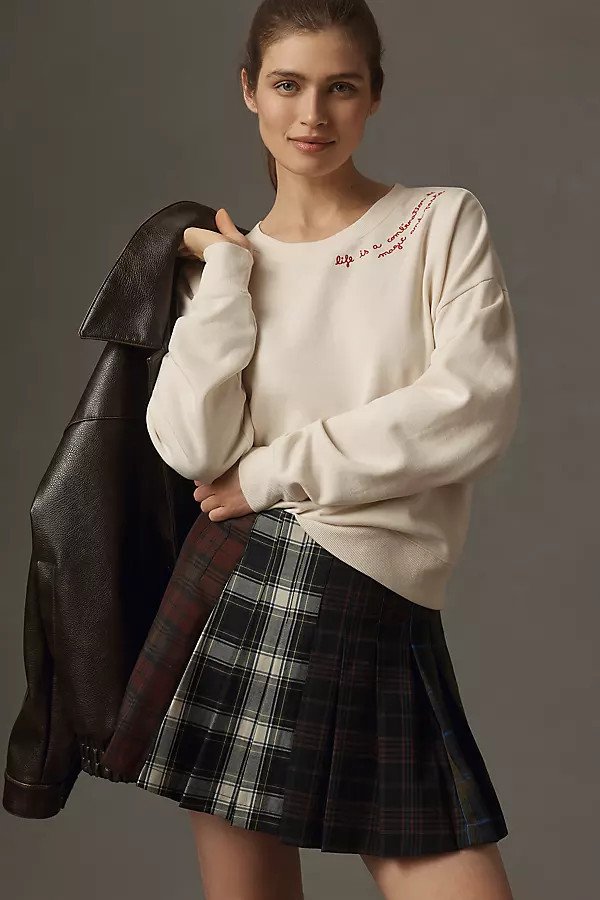 Maeve x Laetitia Rouget Embroidered Sweatshirt | Anthropologie (US)