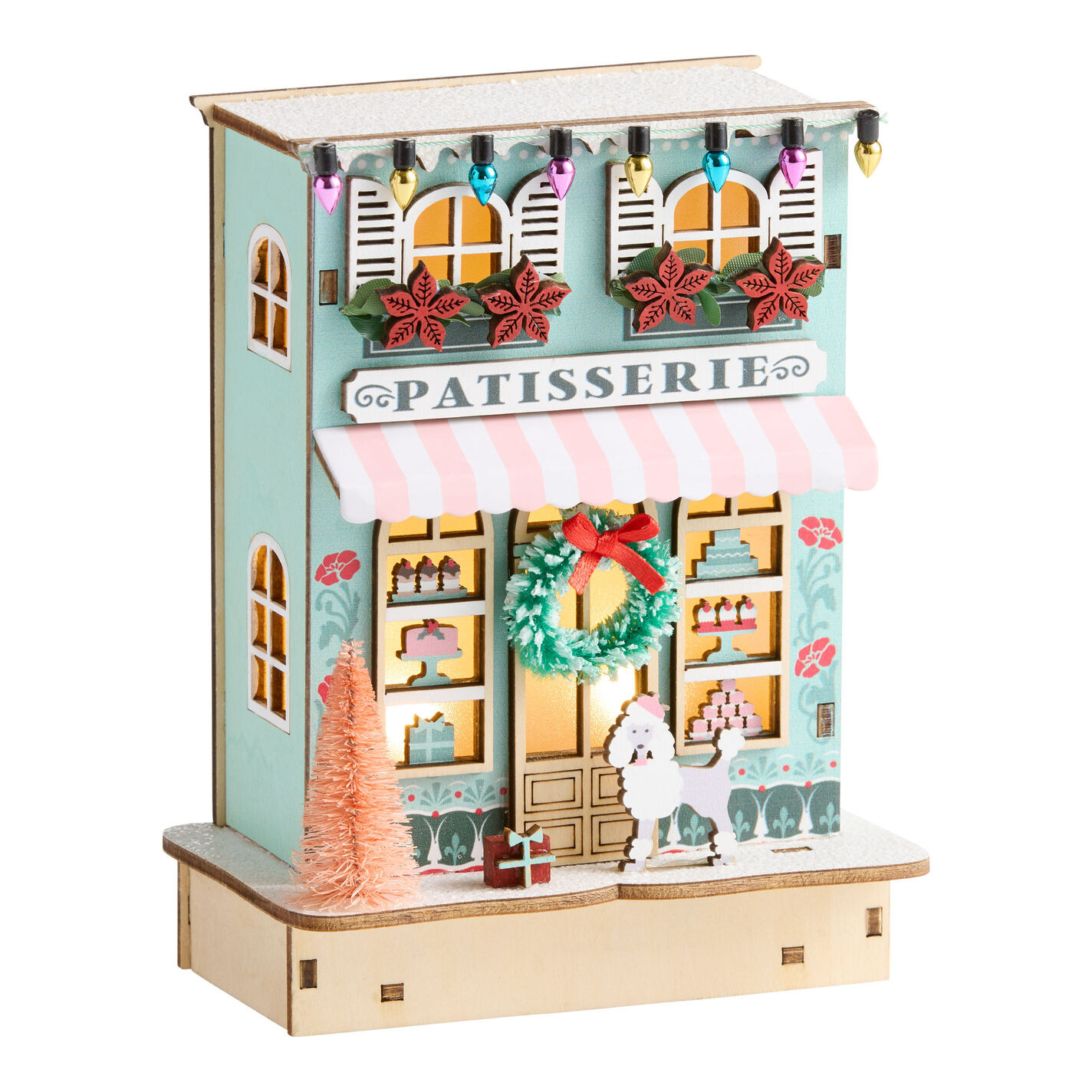 Laser Cut Wood French Patisserie LED Light Up Decor | World Market