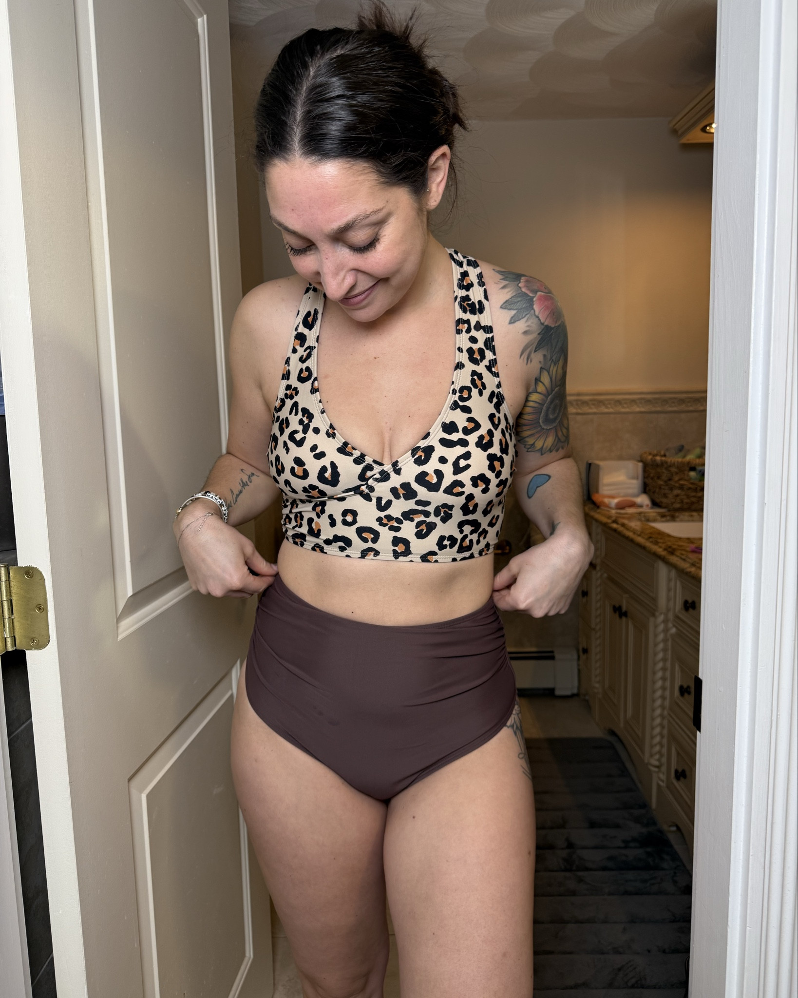 Cutest bikini ever. So comfortable and high quality. 

Wearing small top medium bottom! Fits perfect. 

#LTKSwim