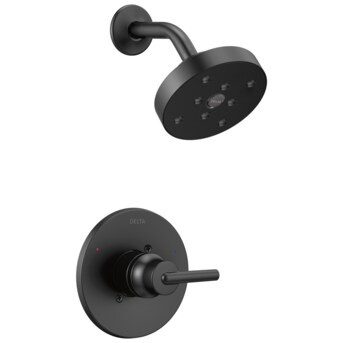 Delta Trinsic Matte Black 1-handle Round Shower Faucet | Lowe's