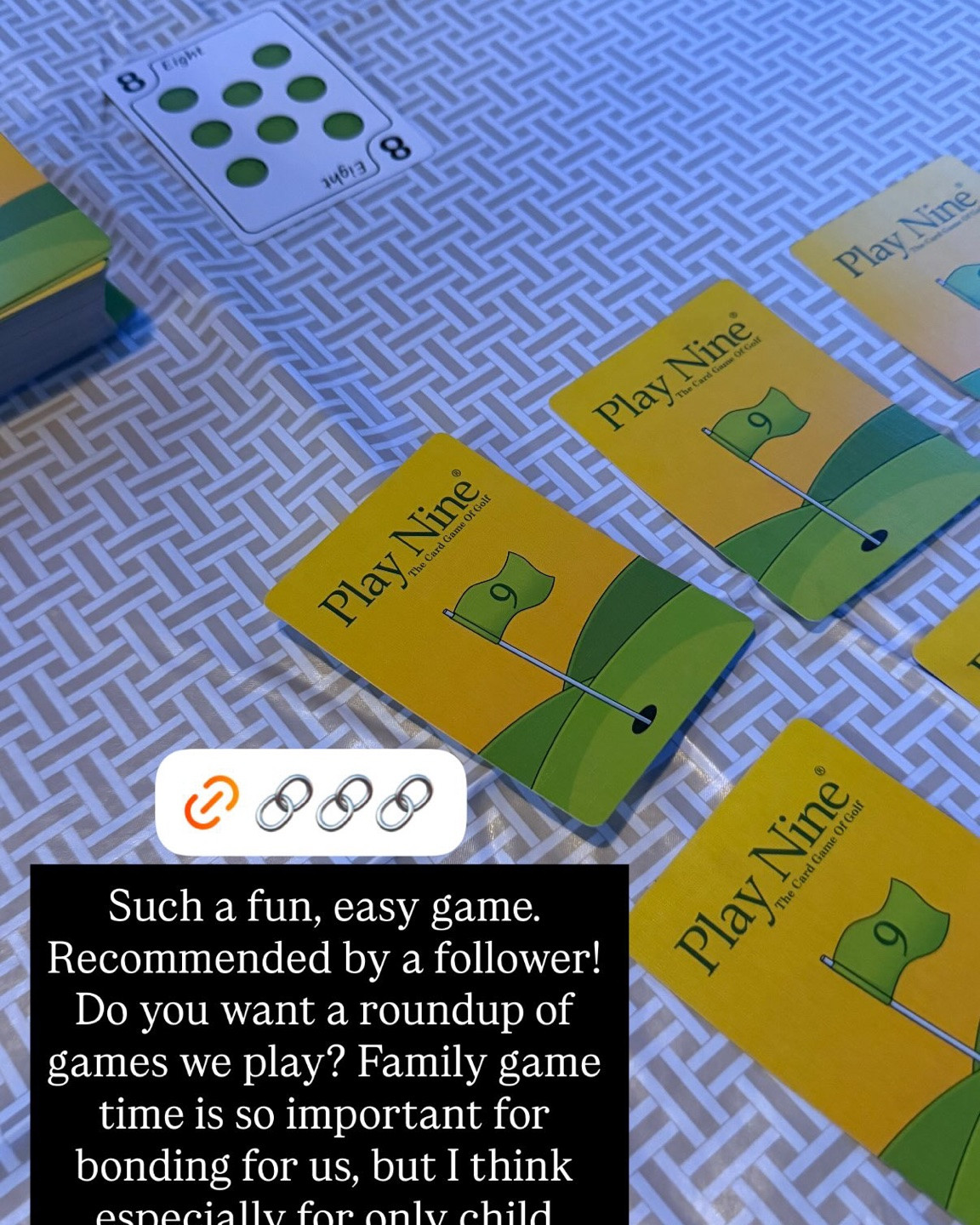 We have been having so much fun playing Play Nine this summer during our family game nights! For ages 8+, takes 30-90 minutes to play. It’s super easy to learn, has been a huge hit with Rebecca, and James and I genuinely enjoy playing it too!

#LTKKids #LTKmomlife #LTKHome