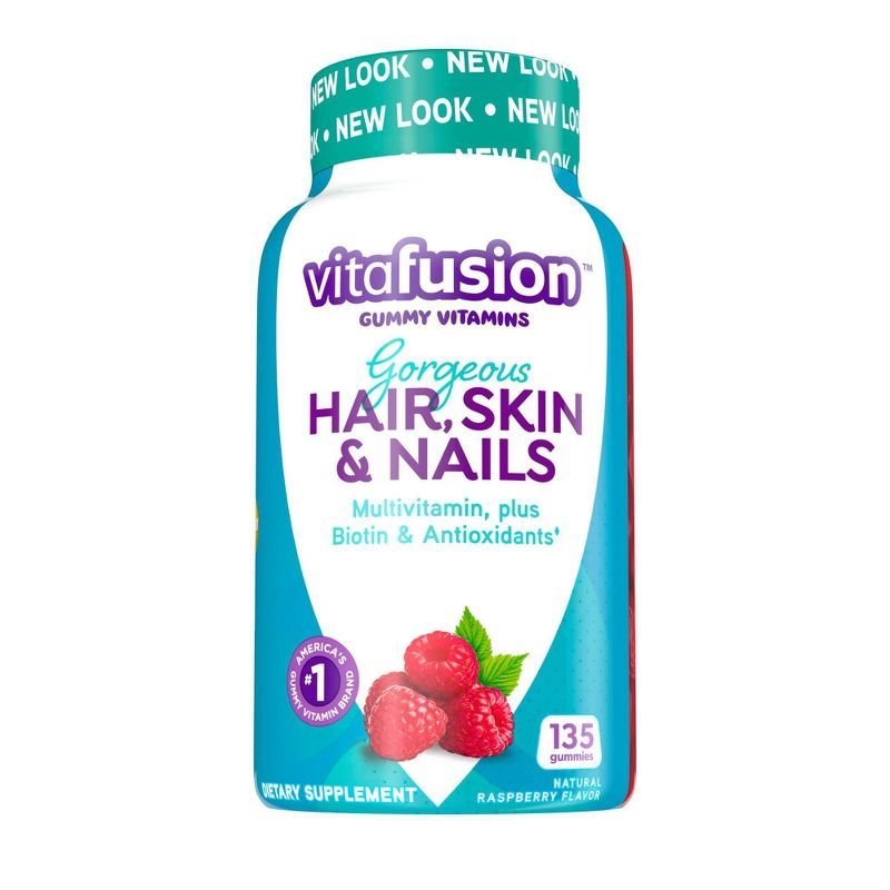 Vitafusion Gorgeous Hair Skin & Nails Supplement Gummies - Raspberry - 135ct | Target