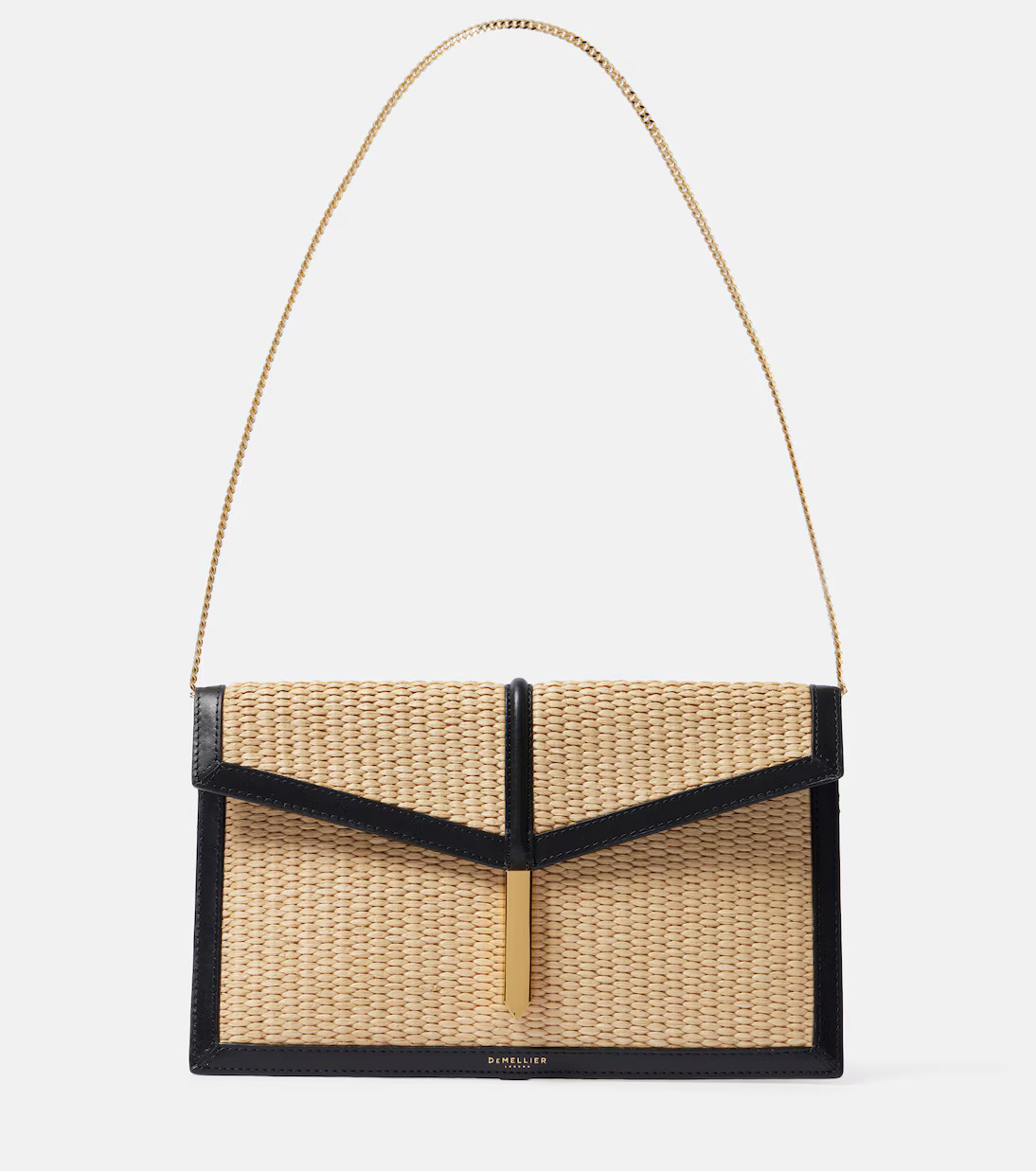 Tokyo leather-trimmed raffia clutch | Mytheresa (US/CA)