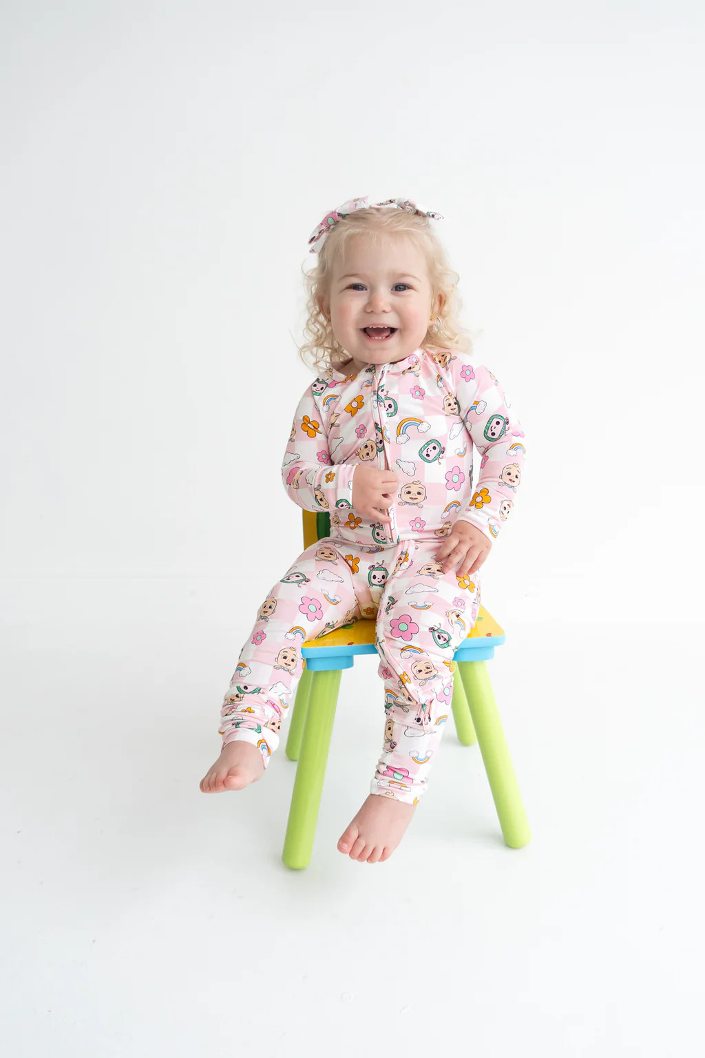 Dream Big Little Co x CoComelon JJ RAINBOW CHECKERS DREAM ROMPER | Dream Big Little Co.