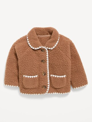 Sherpa Button-Front Jacket for Girls | Old Navy (US)