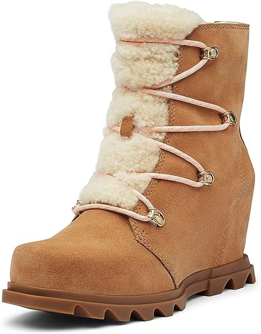 SOREL Women's Joan of Arctic Wedge III Lace Cozy Boot — Waterproof Suede Wedge Boots | Amazon (US)