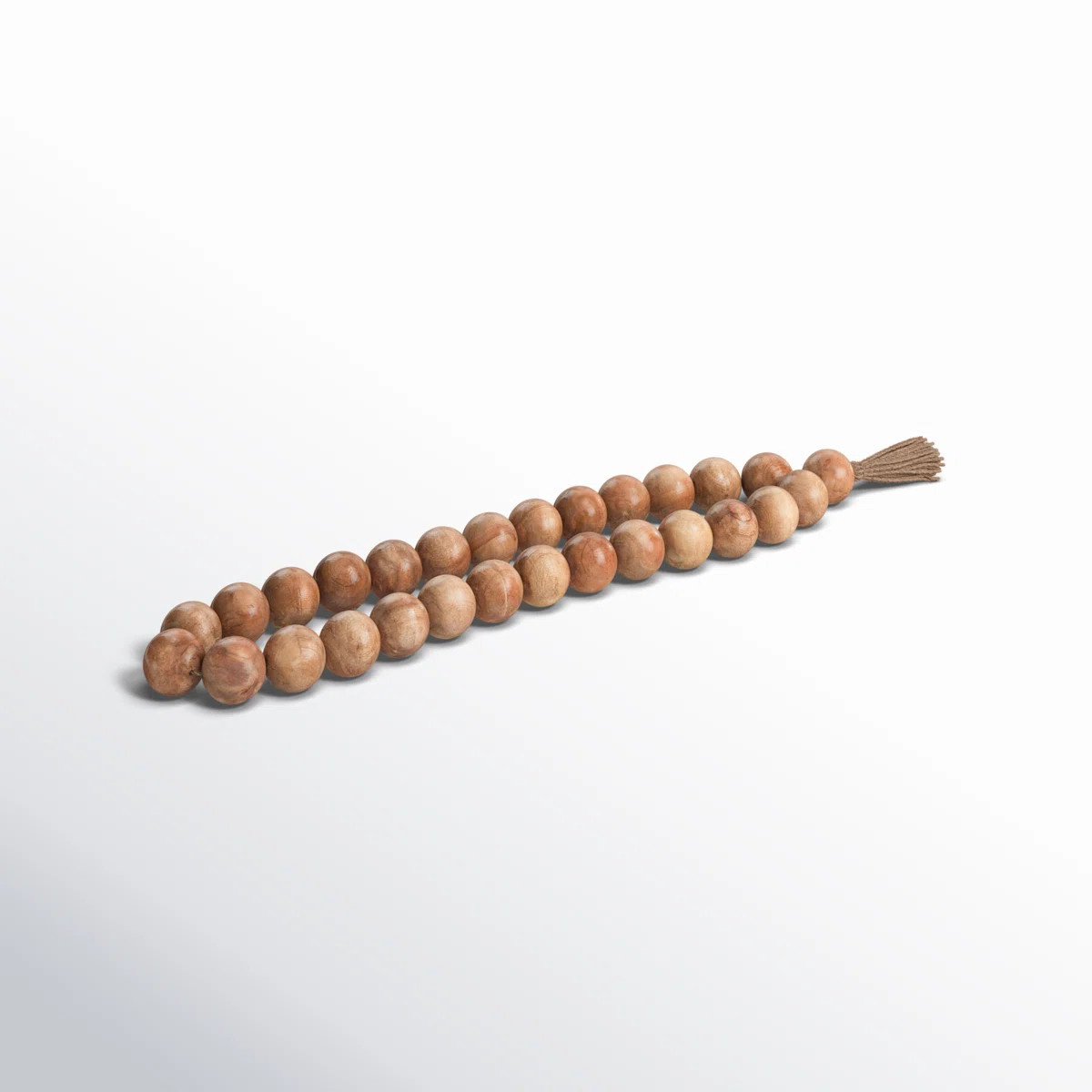 Handmade Mango Wood & Jute Decorative Beads with Woven Tassel Rustic Boho Accent for Modern Home ... | Wayfair North America