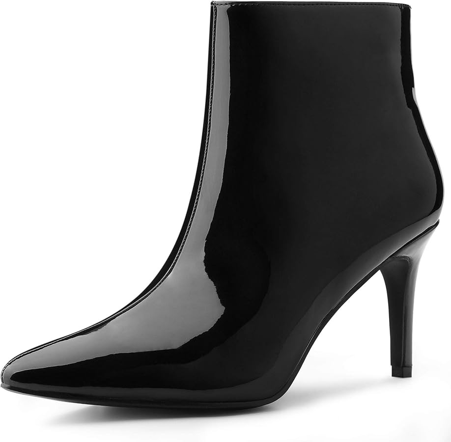 Allegra K Women's Pointed Toe Stiletto Heel Ankle Heeled Boots | Amazon (US)