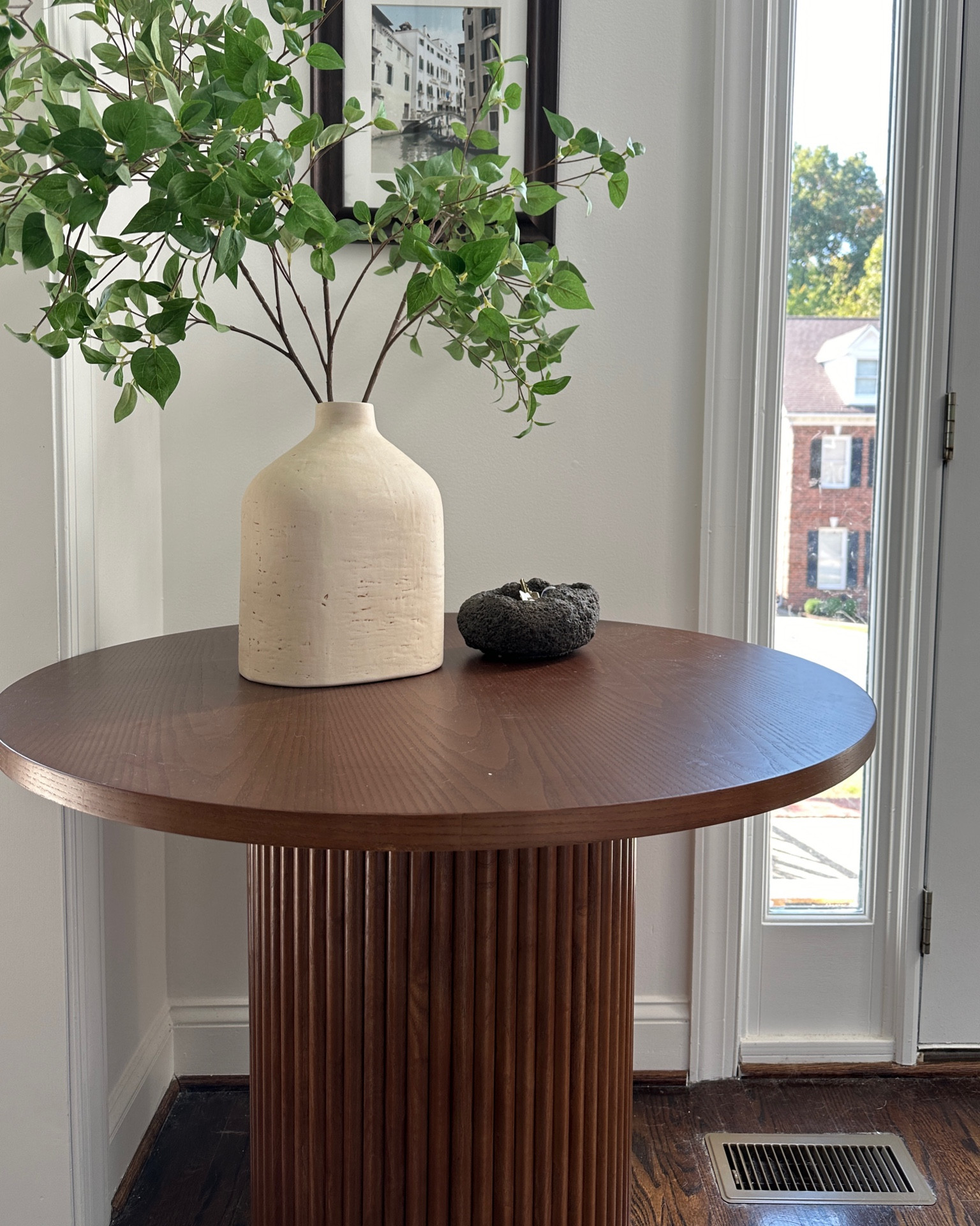 Budget friendly pedestal entry table. Finally have it styled and I’m so happy with it!

#LTKHome #LTKStyleTip