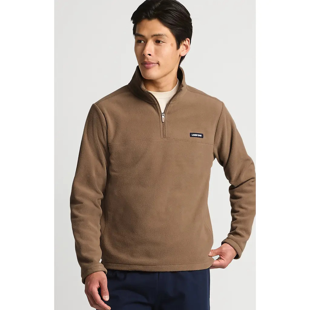 Lands' End Anyweather Fleece Quarter Zip Pullover in Honey Beige at Nordstrom, Size Medium | Nordstrom