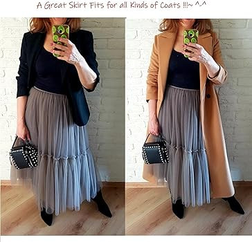 COTCLO Gonna lunga maxi gonna in tulle lunghe gonne per le donne gonna a pieghe nera casual festa... | Amazon (IT)