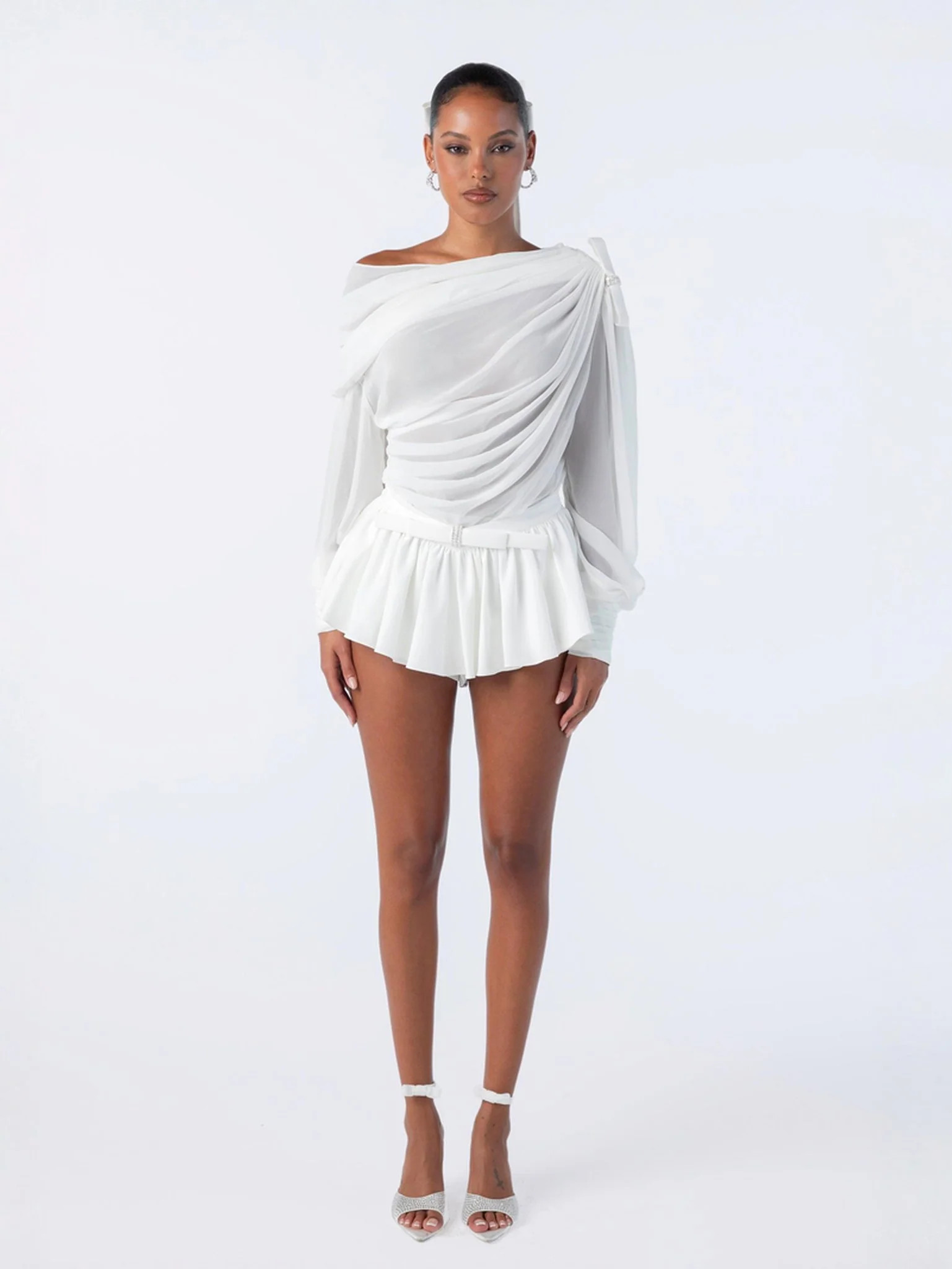 Demi Shorts: White Shorts for Bachelorette Party | Nana Jacqueline | Nana Jacqueline