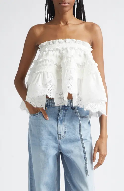 Zimmermann Alchemy Ruched Bandeau Camisole in Ivory at Nordstrom, Size 0 | Nordstrom