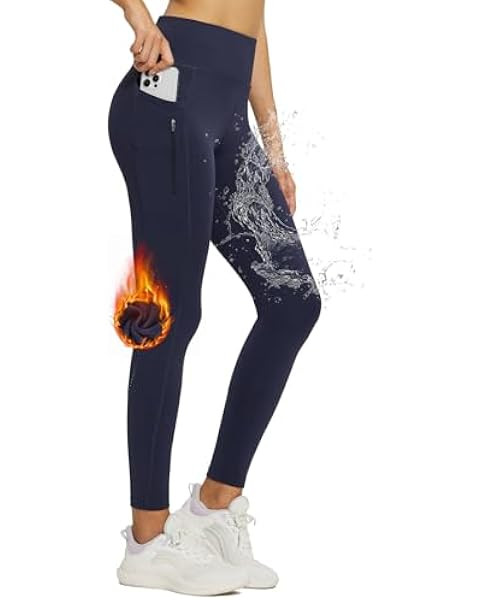 BALEAF Women's Fleece Lined Leggings Thermal Warm Winter Tights High Waisted Yoga Pants Cold Weat... | Amazon (US)