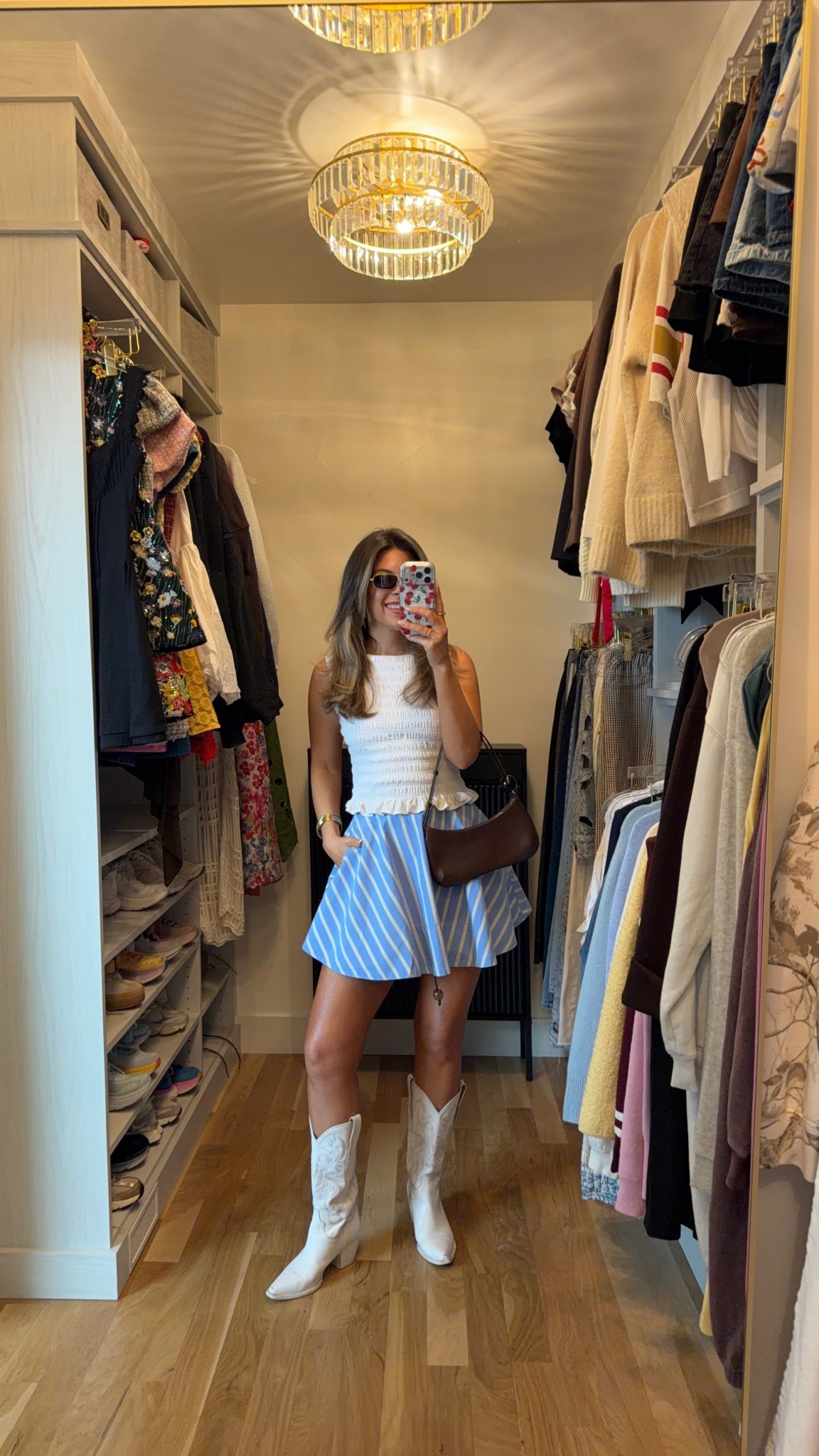 Abercrombie blue striped skort paired with a white smocked top casual everyday look for spring

Vici code: Emerson30

Wearing small top xs skort

Causal
Comfy
Spring outfit
Lunch date
Shopping
Mom look
Workwear

#LTKootd #LTKspring #LTKSeasonal