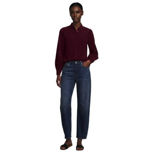 Women's Plus Size Eyelet Sleeve Pinwale Corduroy Shirt - Lands' End - Blue - 1X | Lands' End (US)