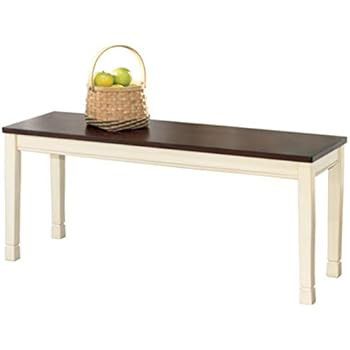 Signature Design by Ashley Large Dining Bench in Brown and Cottage White | Amazon (US)